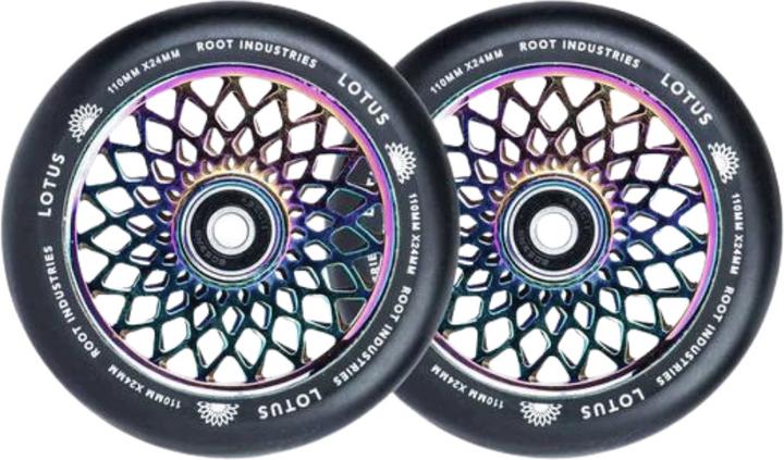 Image du produit Root Industries Root Lotus 110mm Wide Pro Scooter Wheels - Rocket Fuel Core - Black PU (24 mm)
