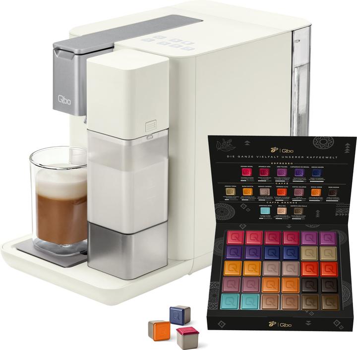Produktbild Tchibo Qbo MILK MASTER Premium Kapselmaschine inkl. 30 Kapseln, White Cashmere