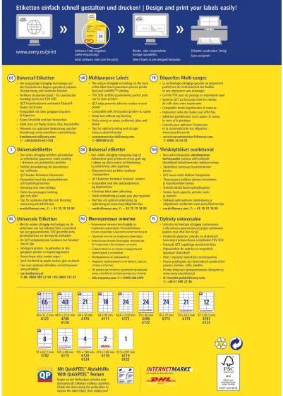 Actual product image Avery Universal labels