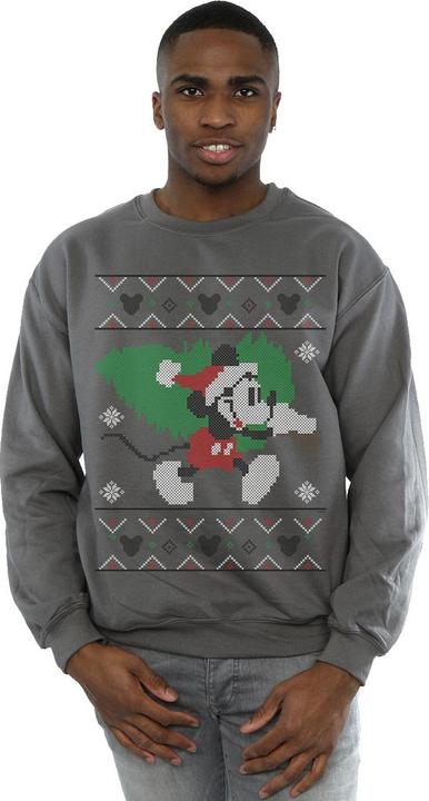 Actual product image Disney Mens Mickey Mouse Christmas Tree Sweatshirt (L)