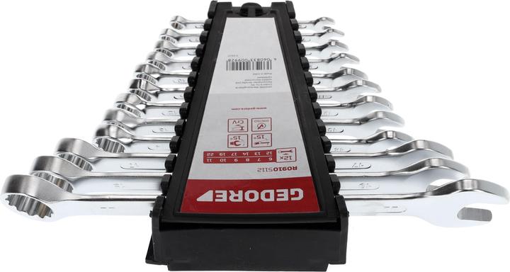 Actual product image Gedore Red red Combination spanner set, 12 pieces, SW 6-22, chrome vanadium steel, silver (19 mm, 12 mm, 24 mm, 14 mm, 22 mm, 16 mm, 23 mm, 10 mm, 21 mm, 18 mm, 27 mm, 17 mm, 11 mm, 15 mm, 26 mm, 8 mm, 28 mm, 9 mm, 29 mm, 13 mm, 20 mm, 25 mm)