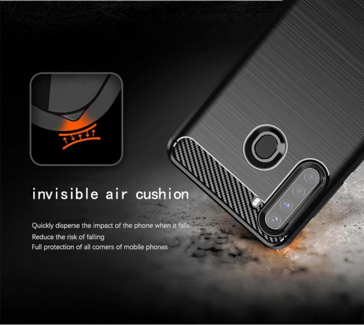 Image du produit Cadorabo TPU Ultra Slim carbon edelstahl Combi Cover (Samsung Galaxy A21)