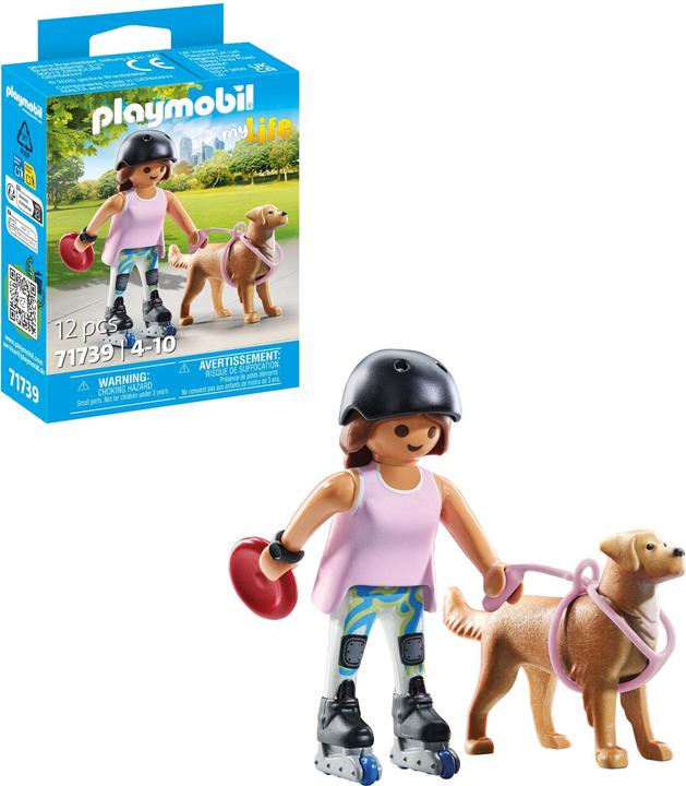 Image du produit Playmobil 71739 Femme en rollers avec retriever (71739, Playmobil City Life)