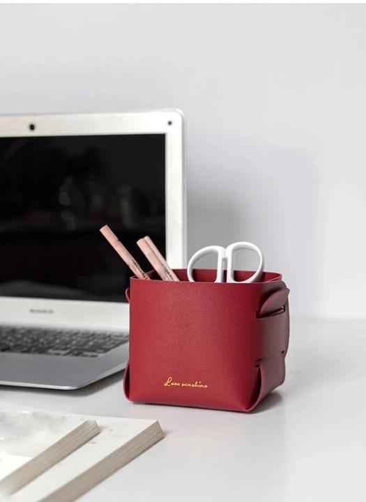 Actual product image Alopini Folding work table Leather storage box PU storage tray Storage basket