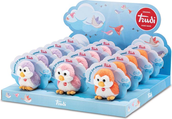 Immagine prodotto Trudi Espositore da banco mini uccelli di peluche, 12 pezzi, 3 varianti assortite di circa 9 cm, taglia (7 cm)
