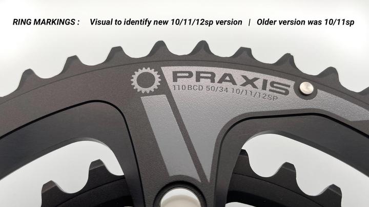 Actual product image Praxis works Buzz Sport Road chainring set, 5-arm, 110 mm bolt circle (48)