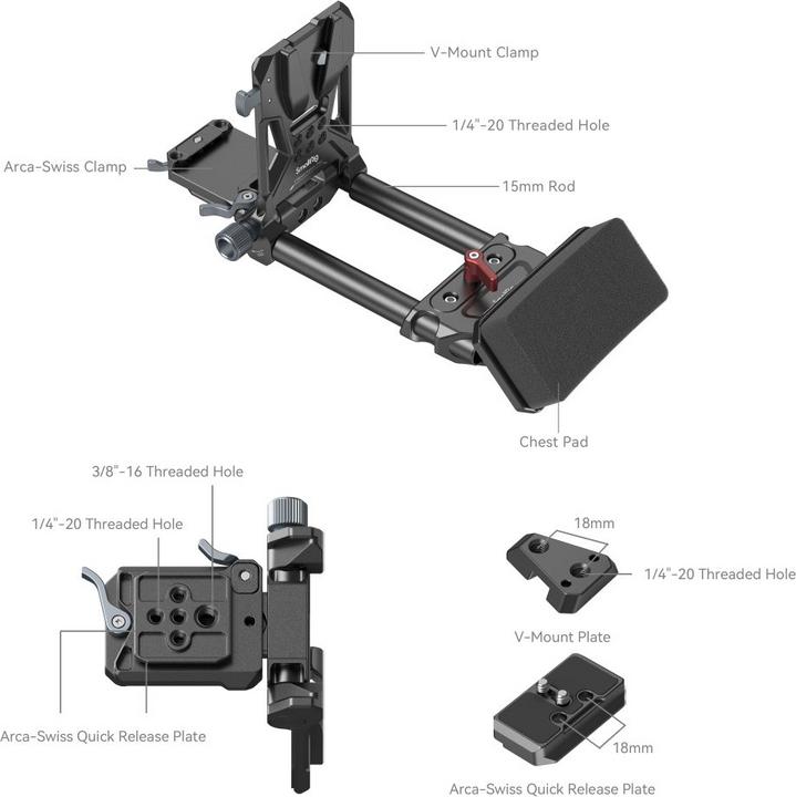 Produktbild SmallRig V-Mount Battery Mount Plate Kit (Advanced) 4063B