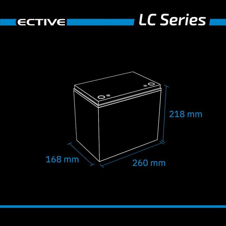 Image du produit Ective Batterie au lithium 12V 75Ah LiFePO4 Batterie d'alimentation BMS Camping-car (12 V, 75 Ah)
