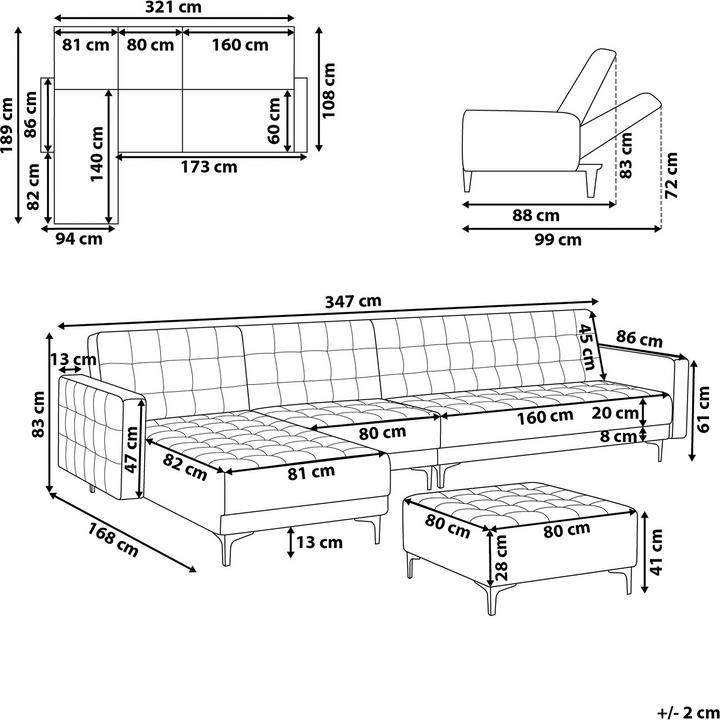 Actual product image Beliani Aberdeen (Corner sofa)