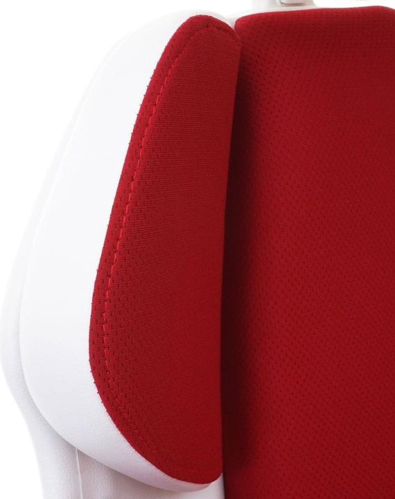 Produktbild Swisshandel24 Bürostuhl, Schreibtischstuhl Drehstuhl Chefsessel, Sliding-Funktion Stoff/Textil + Kunstleder - rot/