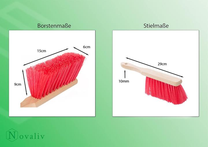 Actual product image Novaliv Kehrgarnitur mit Handfeger Langer Stiel I 45 cm I Elaston I Kehrschaufel Set Kehrset Handkehrset (1 pcs.)