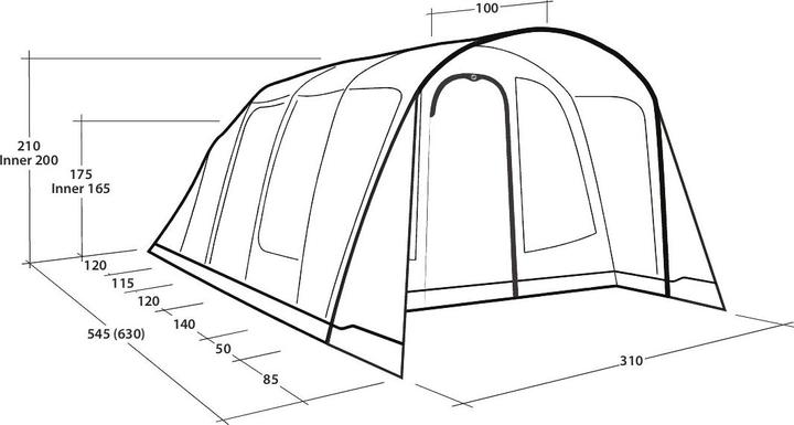 Produktbild Outwell Moonhill 5 Air (Tunnelzelt, 25.70 kg, 5 Personen)