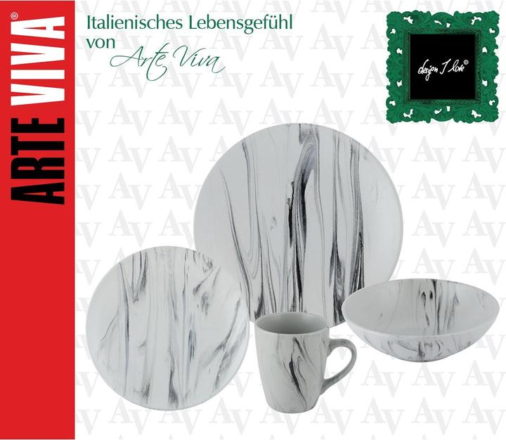 Image du produit Arte viva Set de vaisselle 24 pcs. marbre (24 pièce(s))