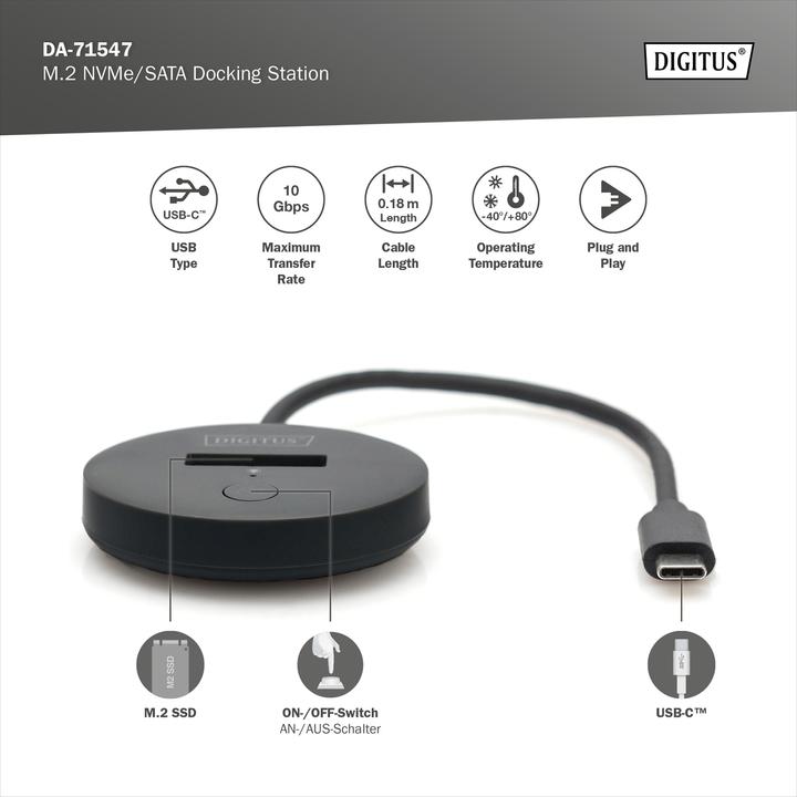 Actual product image Digitus M.2 NVMe/SATA Docking Station