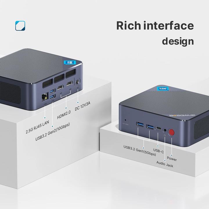 Produktbild Bosgame Mini-PC mit Intel Alder Lake-N95 Prozessor (8.19 GB, 268.44 GB)