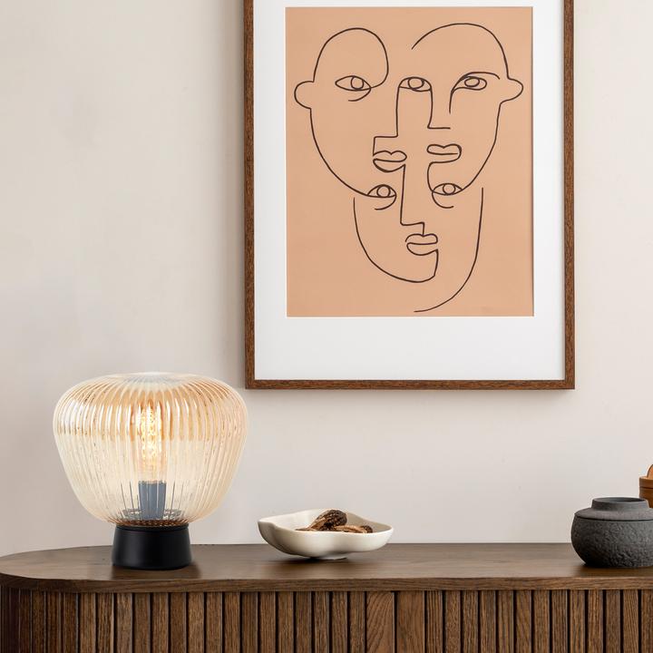 Actual product image Brilliant Lamp de table Kaizen 24,5cm ambre-ambre/noir mat (E27)