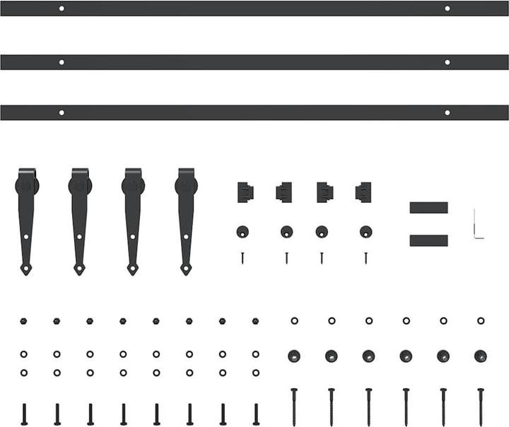 Image du produit VidaXL Kit de ferrures de portes coulissantes pour portes de placard 244 cm Acier au carbone