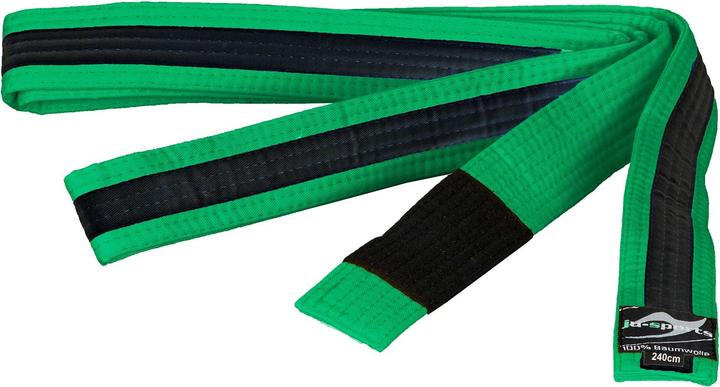 Ju-Sports Bjj Kindergürtel grün mit schwarzem Streifen