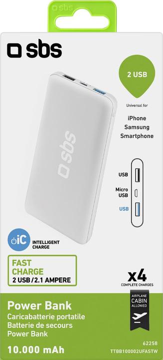 Immagine prodotto SBS Extra Slim (10000 mAh, 37 Wh)