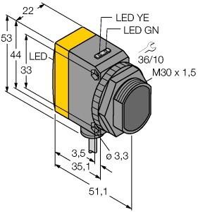 Immagine prodotto Turck Sensore ottico Sensore a riflessione con filtro di polarizzazione QS30VR3LP