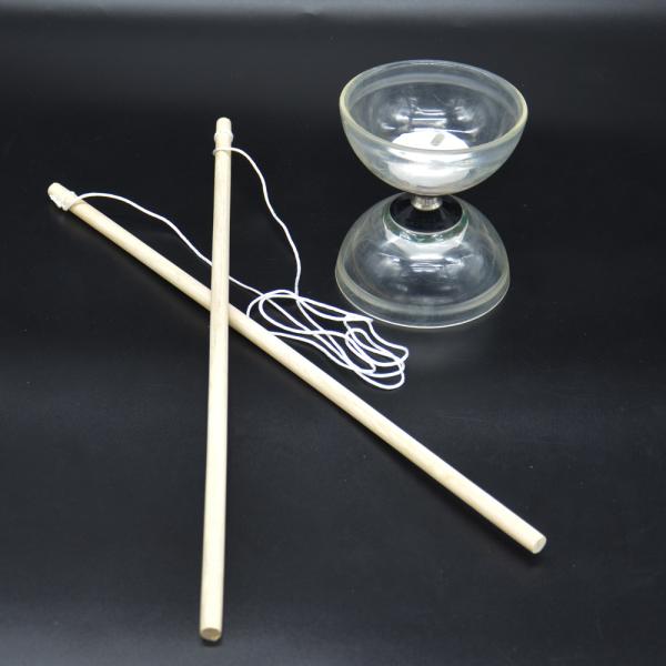 Actual product image Kögler Diabolo transparent with light in 3 colours H: 10cm W: 11.2cm L: 40cm