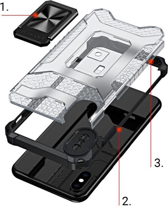 Produktbild Hurtel Crystal Ring Case Kickstand Tough Rugged Cover for iPhone XS Max red (Apple iPhone XS Max)