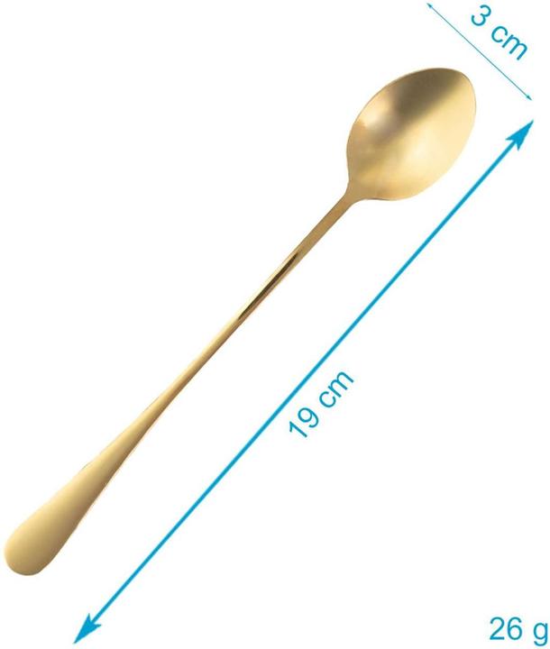 Produktbild Intirilife Eislöffel mit langem Stiel für Dessert Kaffee (6 Stück, Löffel)