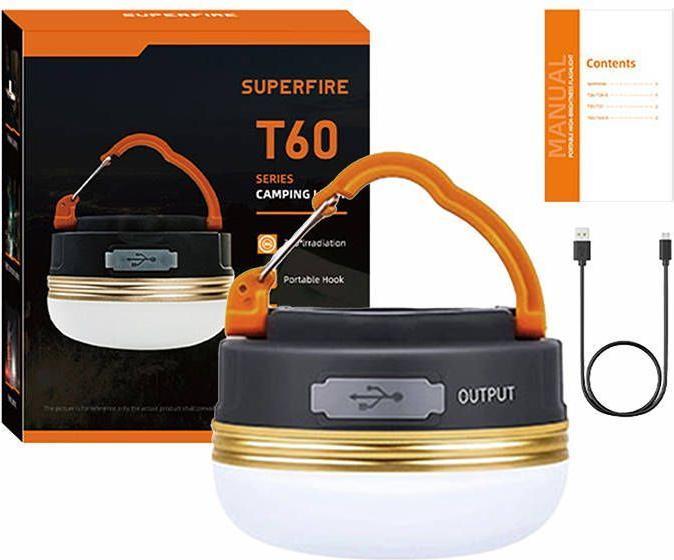 Actual product image Superfire Camping lamp T60, 2,5W, 1000mAh