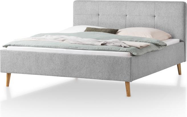 Meise Möbel Smart Polsterbett Holzfuss Kopfteil gesteppt (180 x 200 cm)