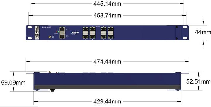 Produktbild AKCP E-Sensor8 - Erweiterungsmodul, 8 Ports und DIN-Montageset