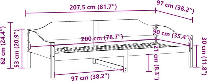 Produktbild VidaXL Bett Kiefer (90 x 200 cm)