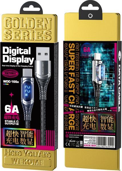 Produktbild Wekome WDC-166 Sakin-Serie – USB-A auf USB-C 6A Schnelllade-Verbindungskabel 1 m (trüb) (1 m)
