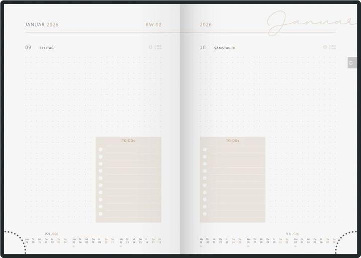 Image du produit Ridoide rido idé Tagesagenda Design Line Monstera Blume, 2026, Nude (148 x 210 mm, Allemand)