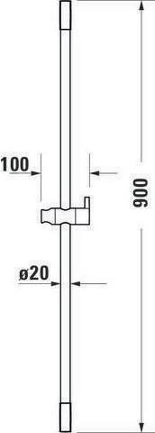 Produktbild Duravit Brausestange d= 20mm 900mm chrom