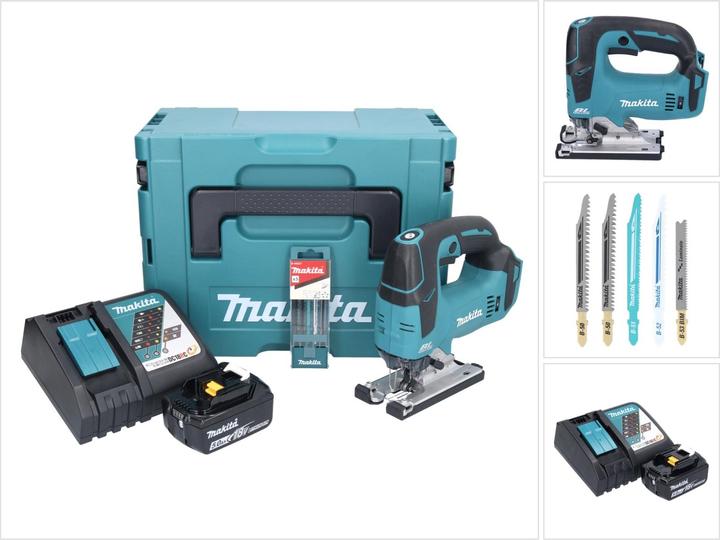 Produktbild Makita DJV 182 RT1J Akku StichsÃ¤ge 18 V Brushless + 1x Akku 5,0 Ah + LadegerÃ¤t + 5 tlg. StichsÃ¤g