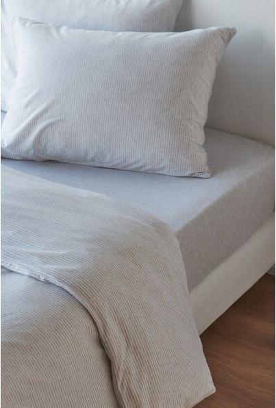 Actual product image Living Home Melange Jersey Stripes (Bedding set, 160 x 210 cm, 65 x 100 cm)