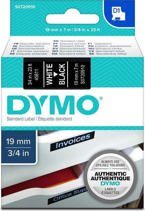 Produktbild Dymo S0720910 Standardband (1.90 cm, Schwarz)