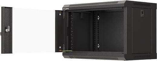 Actual product image Lanberg 19 6HE 540x350 schwarz Wandmontage Rackschrank mit Glastür (Flat Pack) (10.86 RU, 19 inch rack)