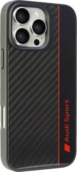 Actual product image Audi Carbon Fibre Stripe iPhone 16 Pro Max 6.9" czarny/black hardcase AUS-TPUPCIP16PM-R8/D1-BK (Apple iPhone 16 Pro Max)