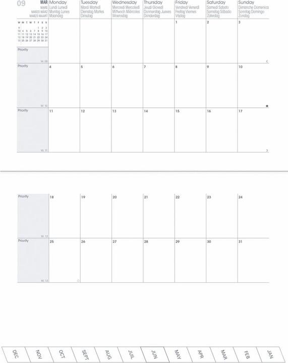 Nährwerte und Zutaten Quo Vadis Agenda Plan Month 1015 Billy