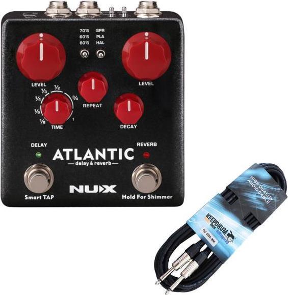 Produktbild NUX Effektgerät NDR-5 Atlantic Delay und Reverb-Pedal mit Gitarrenkabel (Gitarre)