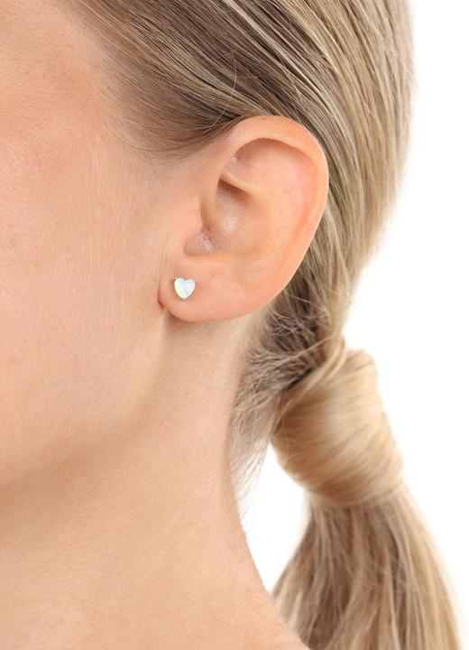 Image du produit Amor Boucles d'oreilles pour femmes, argent sterling 925, pierre synth. | coeur (Argent 925)