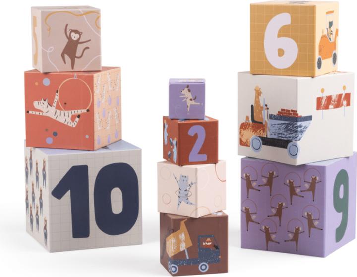 Actual product image Sebra Stacking blocks, 10 pcs, Toes/Builders, FSC™Mix