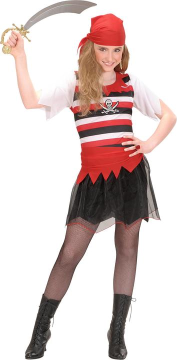 Actual product image Widmann Piratenkostüm Mädchen mit Kleid, Gürtel, Kopftuch (128)