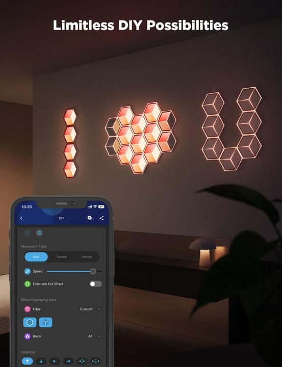 Productafbeelding Govee paneelverlichting Glide Hexa Ultra, 7-pak (130 lm)