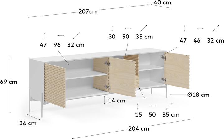 Immagine prodotto Kave Home Marielle (207 x 36 x 69 cm)