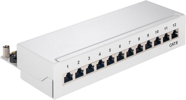 Actual product image Goobay CAT 6 Mini/Desktop Patch Panel, 12 Port, Gray
