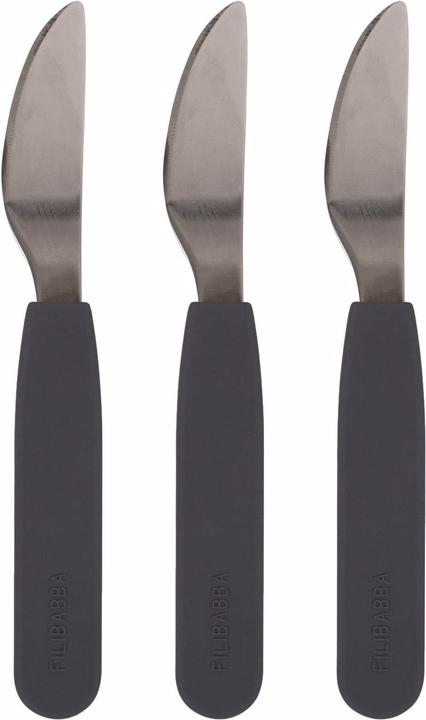 Actual product image Filibabba Silicone knife 3-pack - Stone grey
