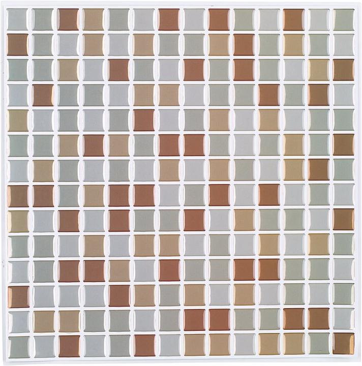 Produktbild Infactory Selbstklebende 3D-Mosaik-Fliesenaufkleber "Bronze", 3er-Set