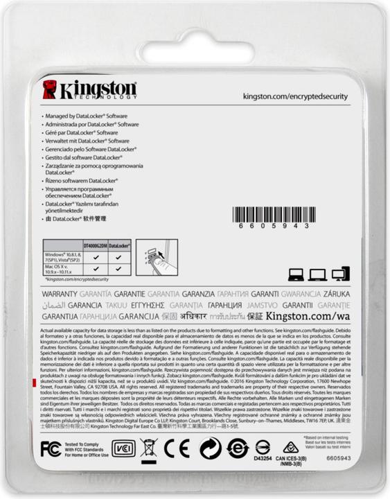 Produktbild Kingston 32GB USB3.0 DT4000 G2 256 AES FIPS 140-2 Level 3 Management Ready (32 GB, USB-A)